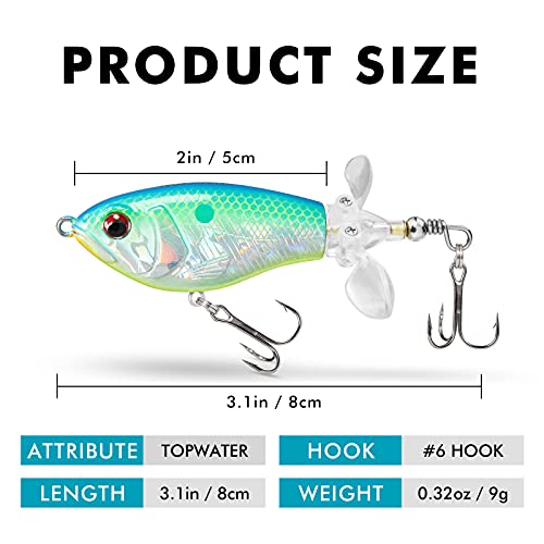 TRUSCEND Topwater Whopper Fishing Lures for Bass Trout - Lifelike Floating Rotating Tail Swimbaits, Freshwater and Saltwater Fishing Gifts for Men TRUSCEND Topwater Whopper Fishing Lures for Bass Trout - Lifelike Floating Rotating Tail Swimbaits, Freshwater and Saltwater Fishing Gifts for Men